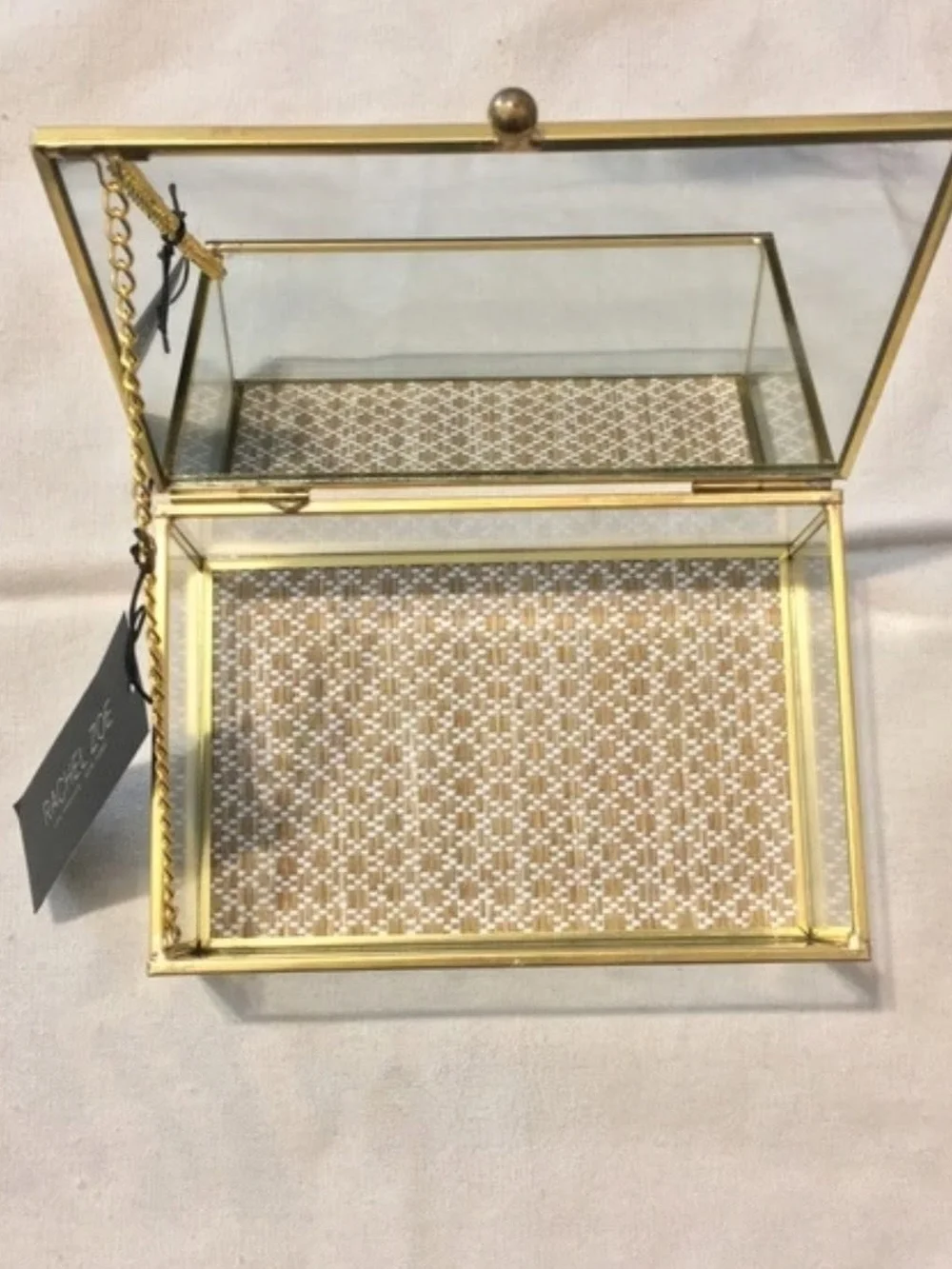 Rachel Zoe Woven Glass Jewelry Box